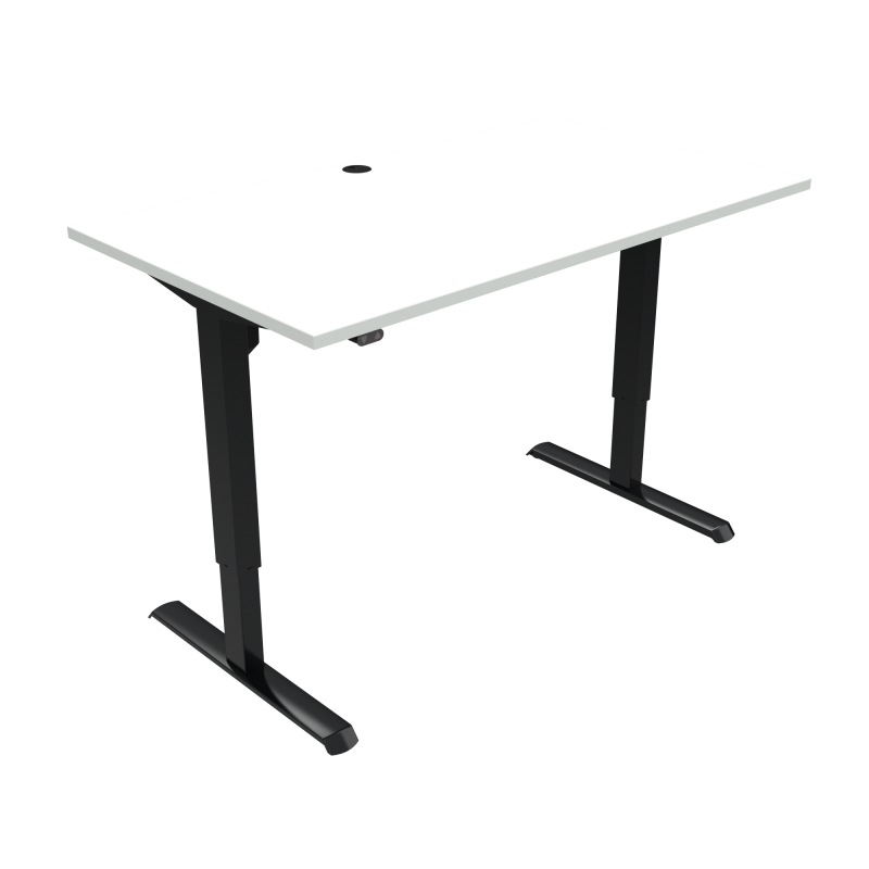 ConSet 501-33 hæve-sænke bord 140x80cm hvid med sort stel