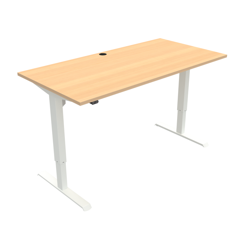 ConSet 501-33 hæve-sænke bord 160x80cm bøg med hvidt stel