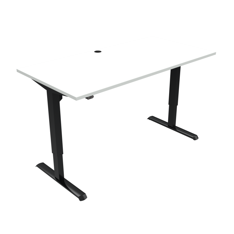 ConSet 501-33 hæve-sænke bord 160x80cm hvid med sort stel