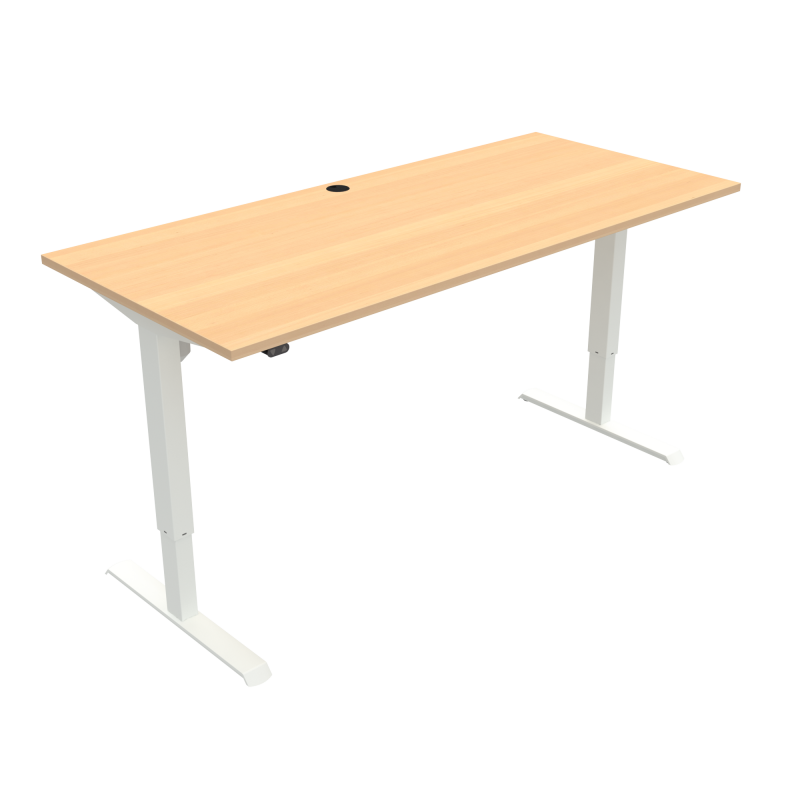 ConSet 501-33 hæve-sænke bord 180x80cm bøg med hvidt stel