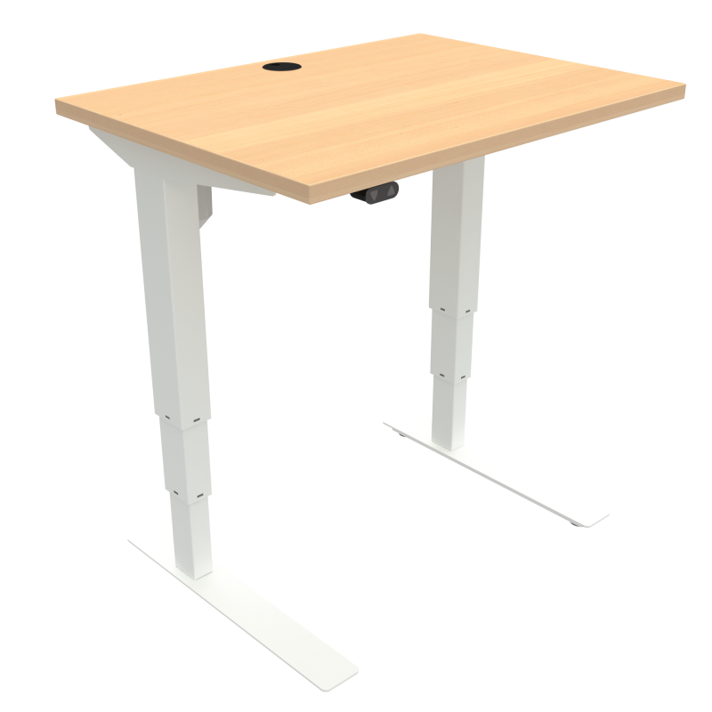 ConSet 501-37 hæve-sænke bord 80x60cm bøg med hvidt stel