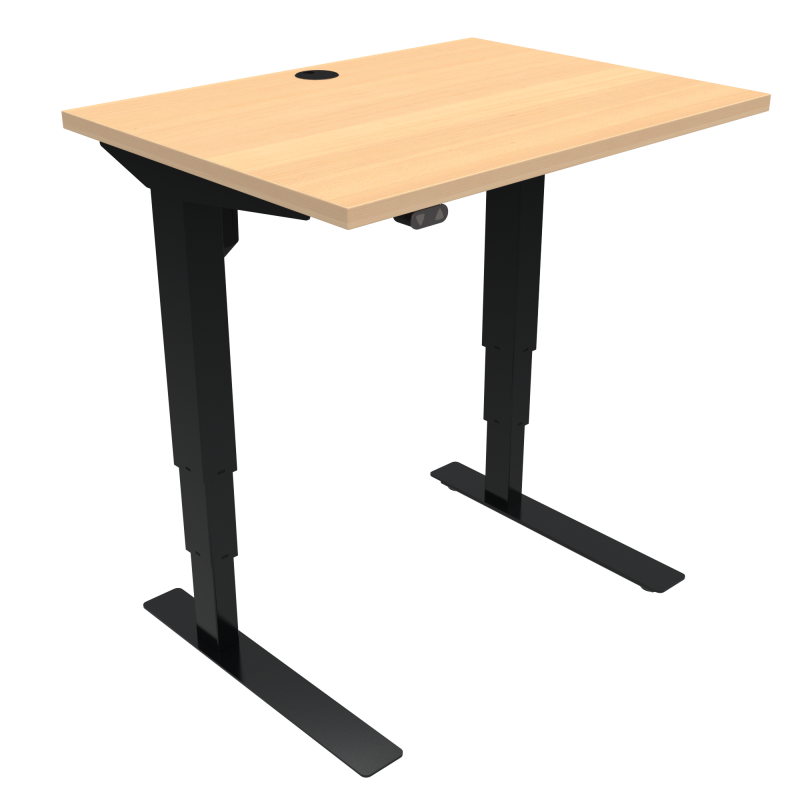ConSet 501-37 hæve-sænke bord 80x60cm bøg med sort stel