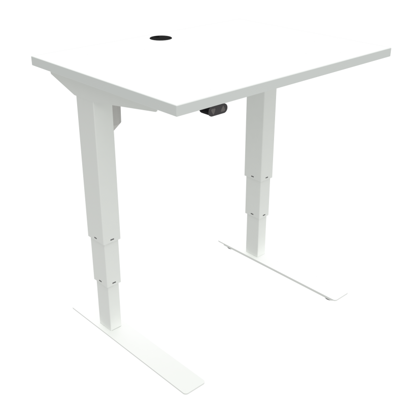 ConSet 501-37 hæve-sænke bord 80x60cm hvid med hvidt stel