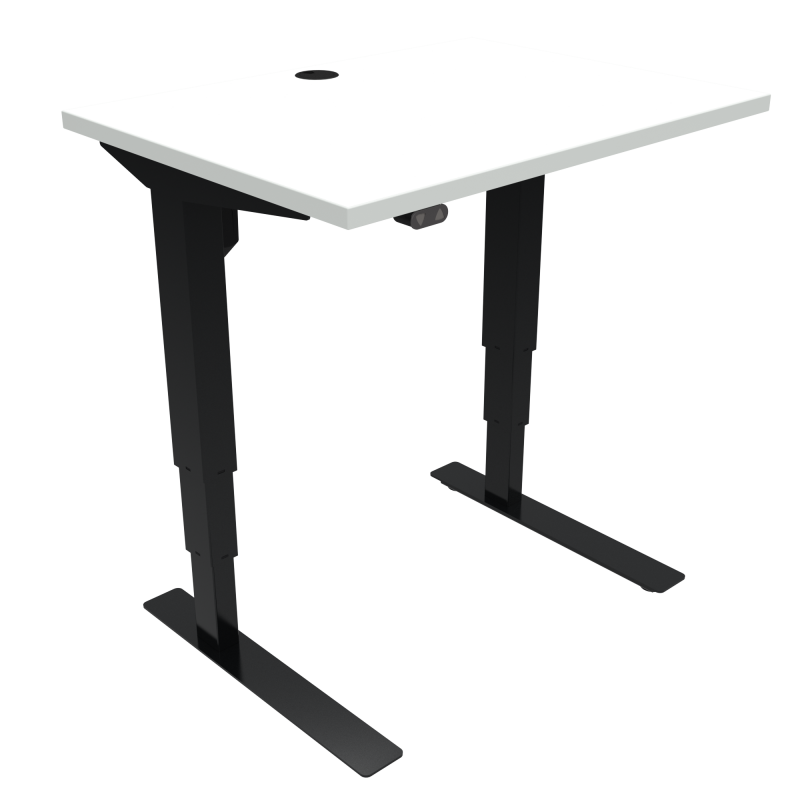 ConSet 501-37 hæve-sænke bord 80x60cm hvid med sort stel