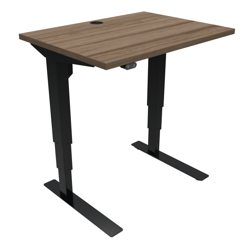 ConSet 501-37 hæve-sænke bord 80x60cm valnød med sort stel