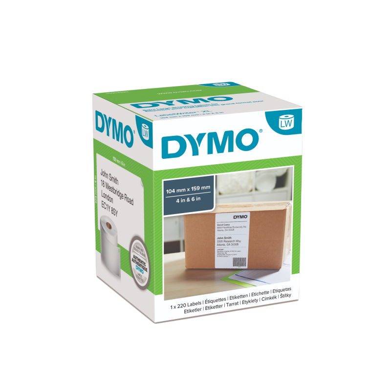 Dymo shippingetiketter 104x159mm S0904980 hvid