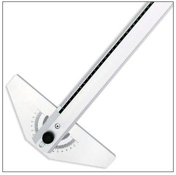 Hovedlineal 100cm aluminium med 180gr. hoved