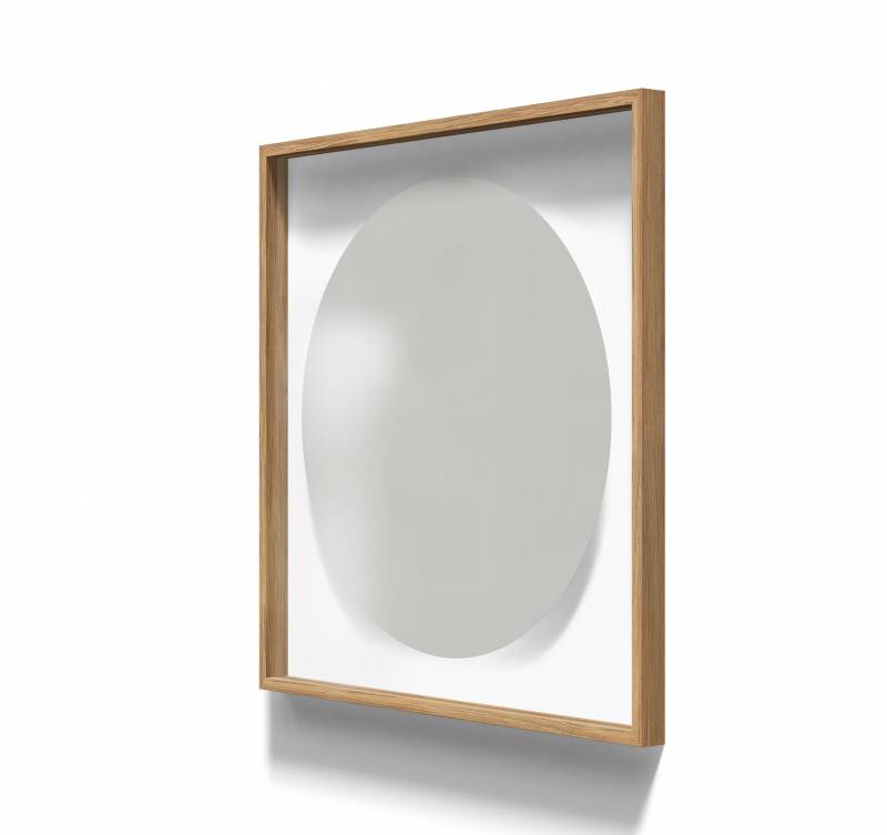 Lintex A01 circle glastavle i ramme 100x100cm Shy, grå