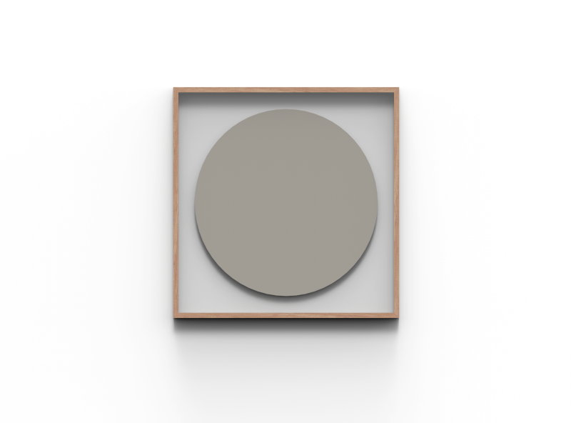 Lintex A01 circle glastavle i ramme 100x100cm Shy, grå