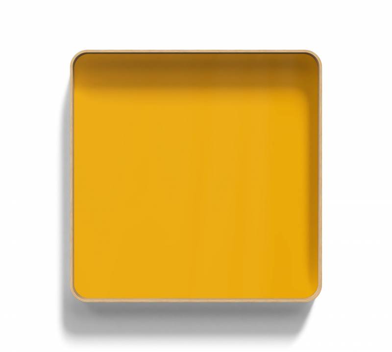Lintex Frame glastavle med egetræsramme 100x100cm Bright, gul