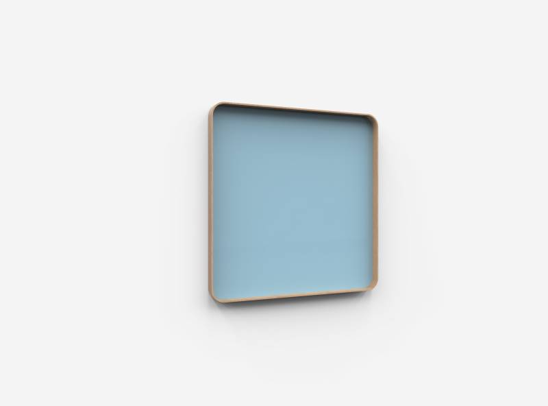 Lintex Frame Wall glastavle med egetræsramme 100x100cm Calm, lys blå