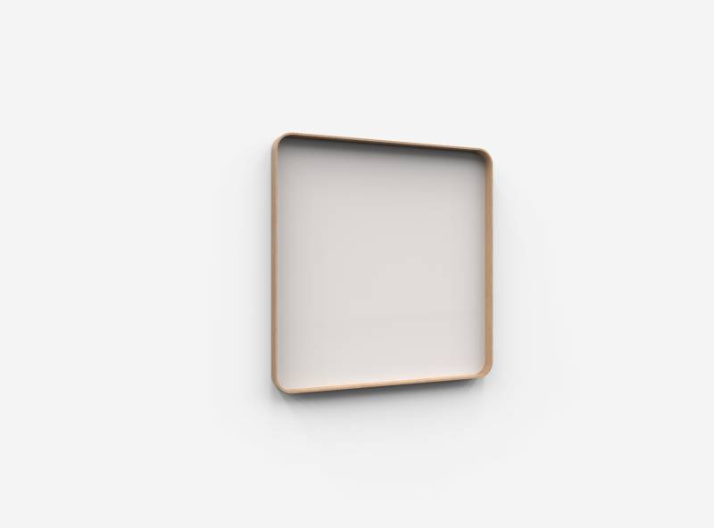 Lintex Frame Wall glastavle med egetræsramme 100x100cm Soft, lys beige