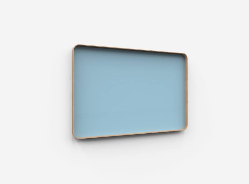 Lintex Frame Wall glastavle med egetræsramme 150x100cm Calm, lys blå