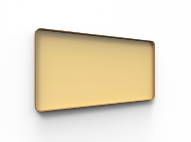 Lintex Frame Wall glastavle med egetræsramme 200x100cm Lively, lys gul