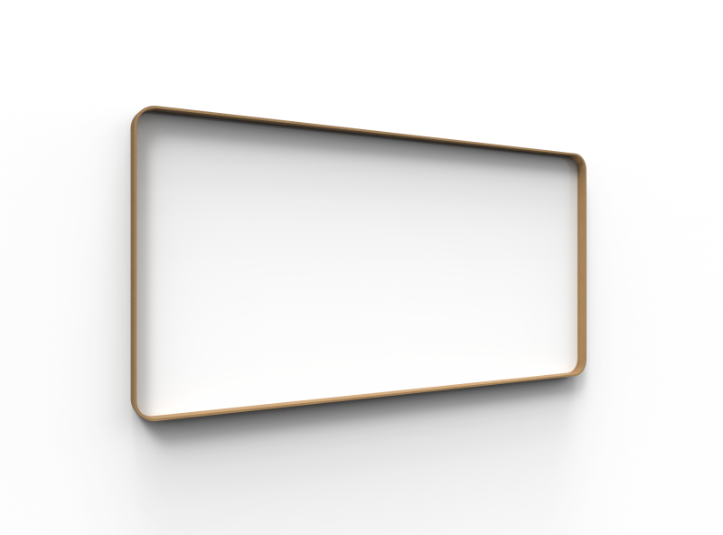 Lintex Frame Wall glastavle med egetræsramme 200x100cm Pure, hvid