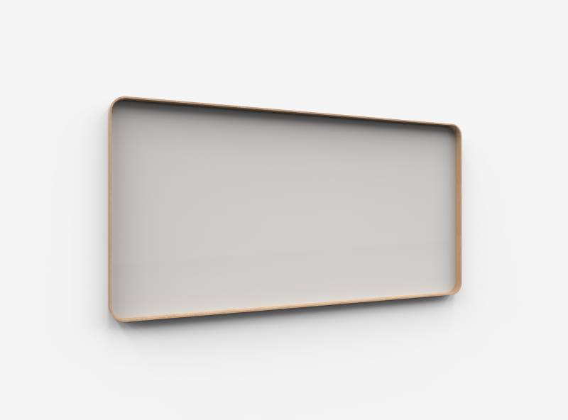 Lintex Frame Wall glastavle med egetræsramme 200x100cm Shy, lys grå
