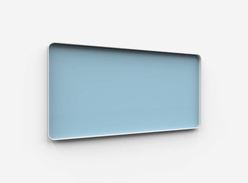 Lintex Frame Wall glastavle med grå ramme 200x100cm Calm, lys blå