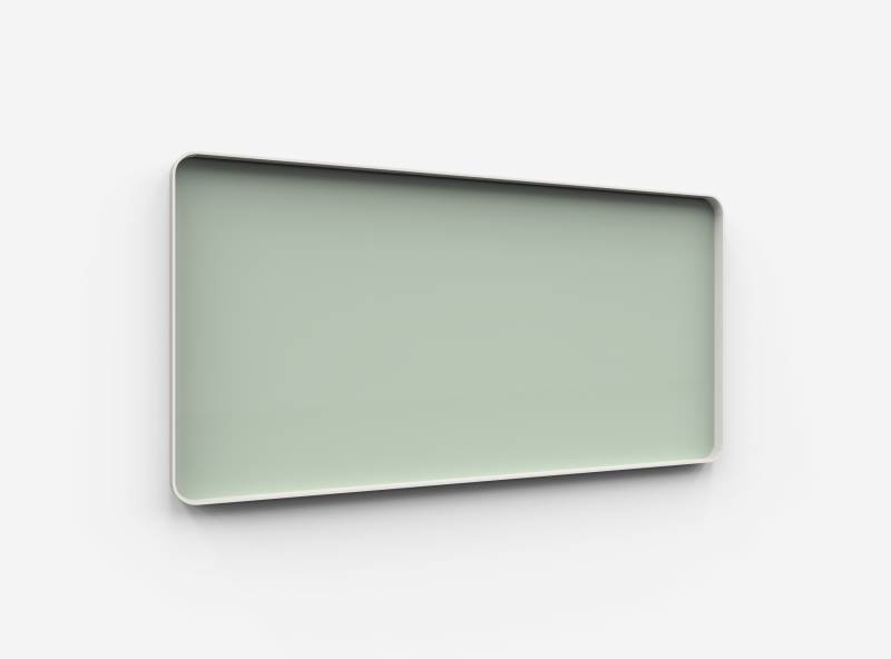 Lintex Frame Wall glastavle med grå ramme 200x100cm Fair, lys grøn