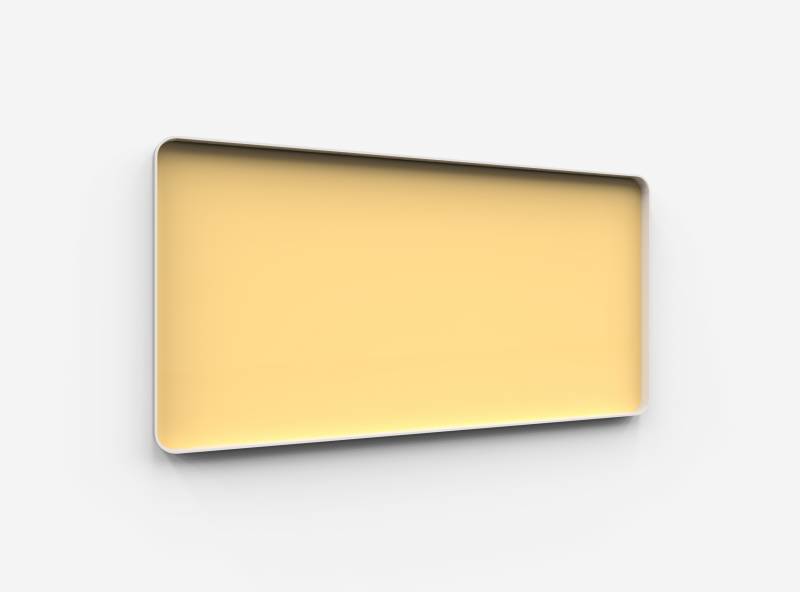 Lintex Frame Wall glastavle med grå ramme 200x100cm Lively, lys gul