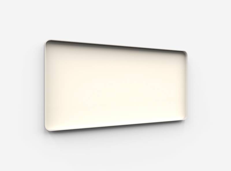 Lintex Frame Wall glastavle med grå ramme 200x100cm Pale, råhvid