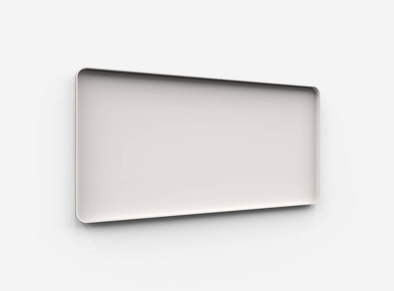 Lintex Frame Wall glastavle med grå ramme 200x100cm Soft, lys beige