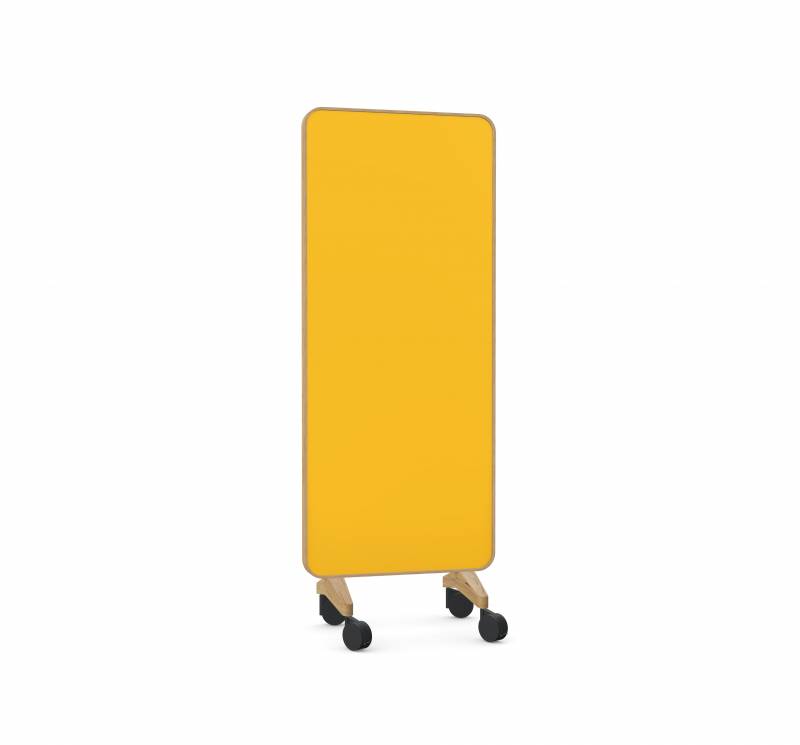 Lintex Frame Mobile Silk glastavle 75x196cm med egetræsramme Bright, gul