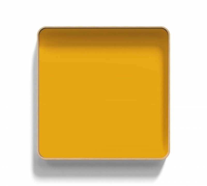 Lintex Frame Wall Silk glastavle med egetræsramme 100x100cm Bright, gul