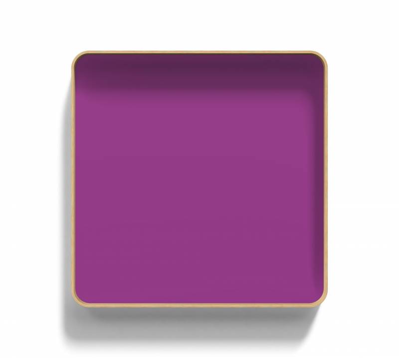 Lintex Frame Wall Silk glastavle med egetræsramme 100x100cm Vivid, violet