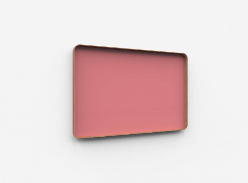 Lintex Frame Wall Silk glastavle med egetræsramme 150x100cm Blossom, pink