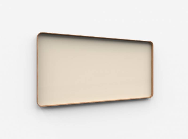 Lintex Frame Wall Silk glastavle med egetræsramme 200x100cm Mild, beige