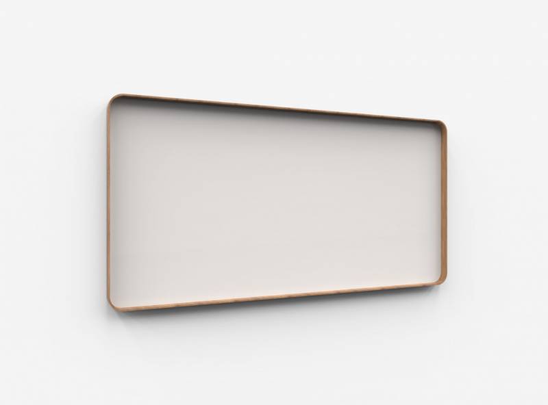 Lintex Frame Wall Silk glastavle med egetræsramme 200x100cm Soft, lys beige