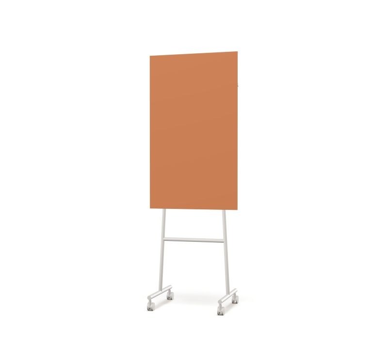 Lintex Mono Silk mobile glastavle 70x196cm med gr&aring;t stativ Brave, br&aelig;ndt orange