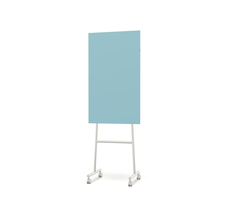 Lintex Mono Silk mobile glastavle 70x196cm med gr&aring;t stativ Calm, lys bl&aring;