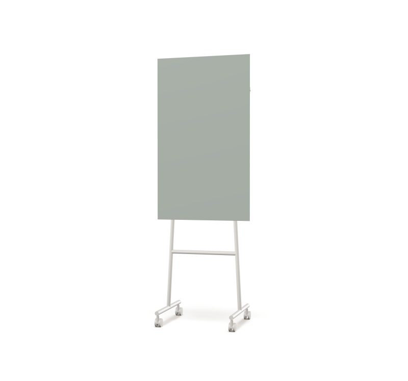 Lintex Mono Silk mobile glastavle 70x196cm med gr&aring;t stativ Frank, gr&aring;gr&oslash;n