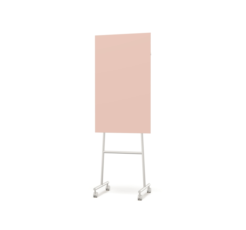 Lintex Mono Silk mobile glastavle 70x196cm med gr&aring;t stativ Naive, rosa