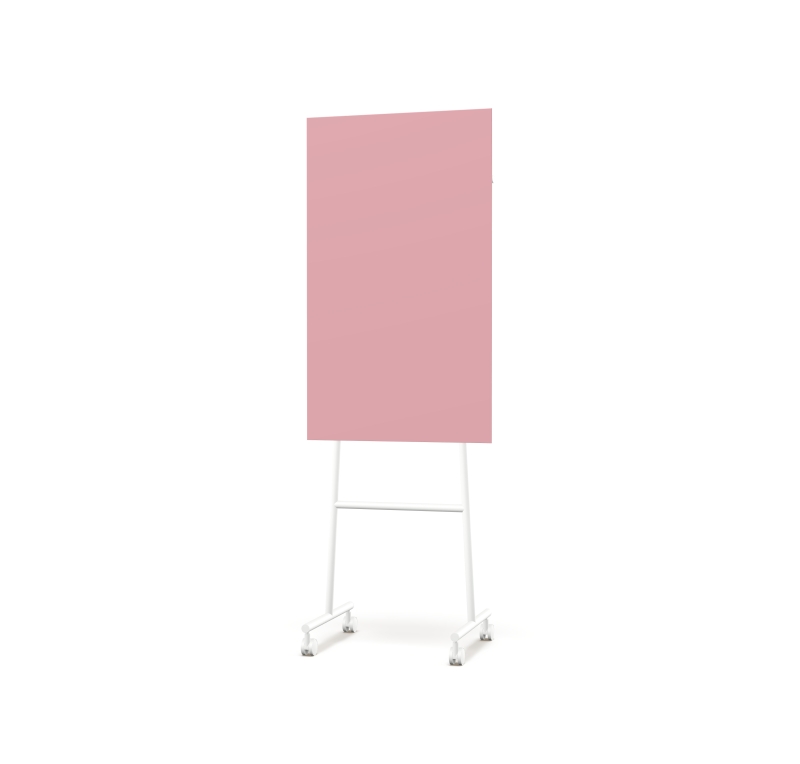 Lintex Mono Silk mobile glastavle 70x196cm med hvid stativ Blush, lyser&oslash;d