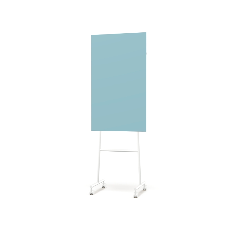 Lintex Mono Silk mobile glastavle 70x196cm med hvid stativ Calm, lys bl&aring;