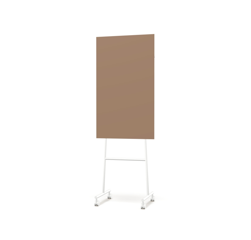 Lintex Mono Silk mobile glastavle 70x196cm med hvid stativ Humble, mokka