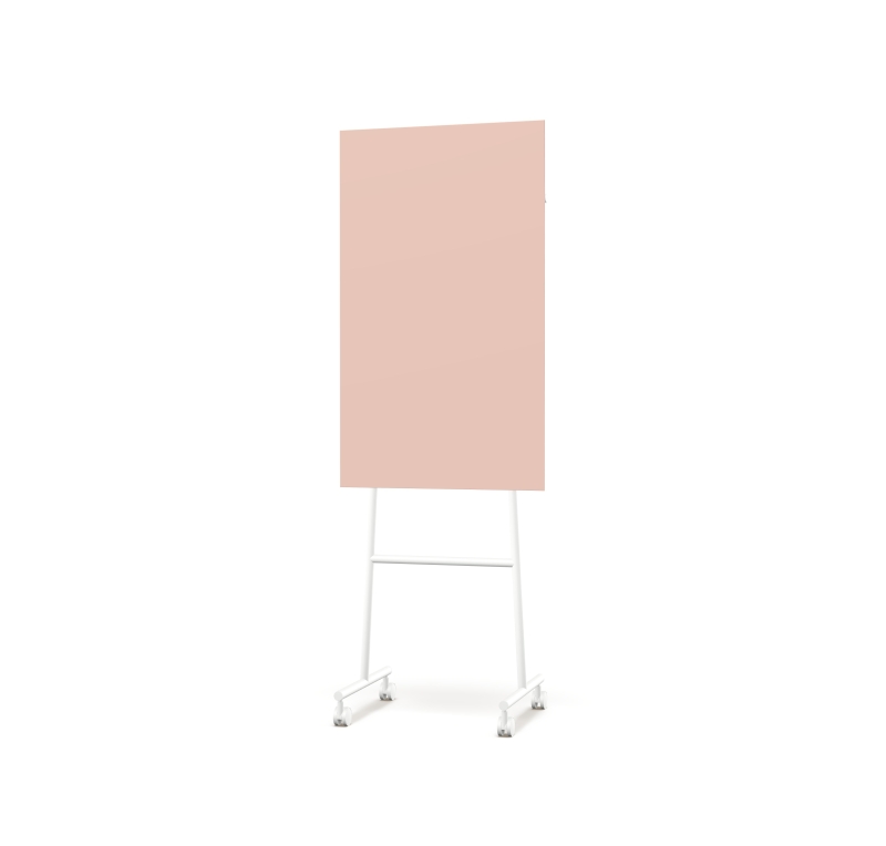 Lintex Mono Silk mobile glastavle 70x196cm med hvid stativ Naive, rosa