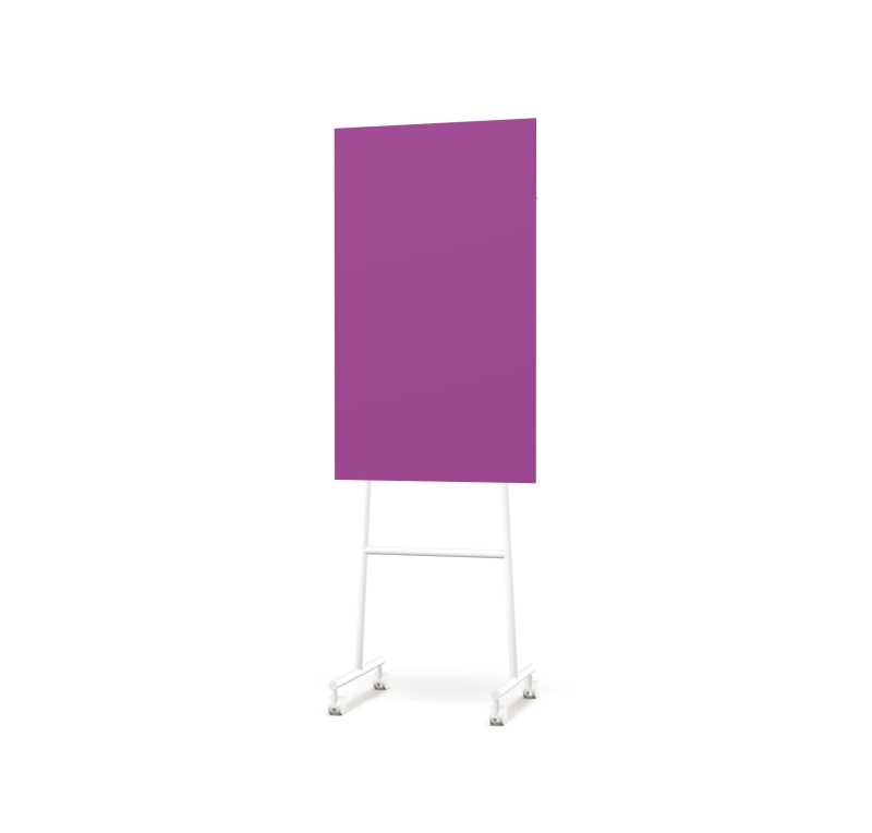 Lintex Mono Silk mobile glastavle 70x196cm med hvid stativ Vivid, violet