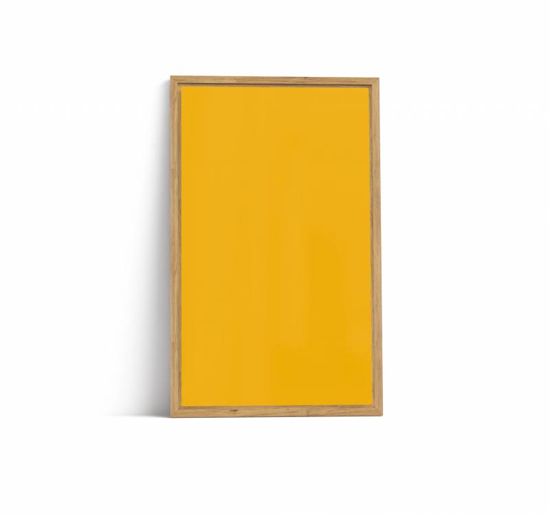Lintex Offset Wall glastavle 130x210cm med  ramme i massiv eg Bright, gul