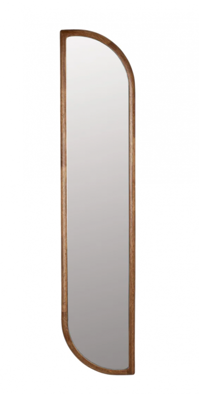 Nyko v&aelig;gspejl 120x26cm med ramme i gummitr&aelig; brun