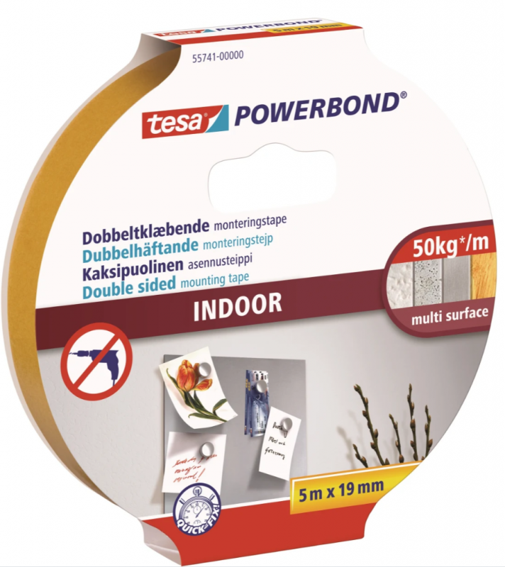 tesa Powerbond Indoor Markeringstape, 19mm x 5m