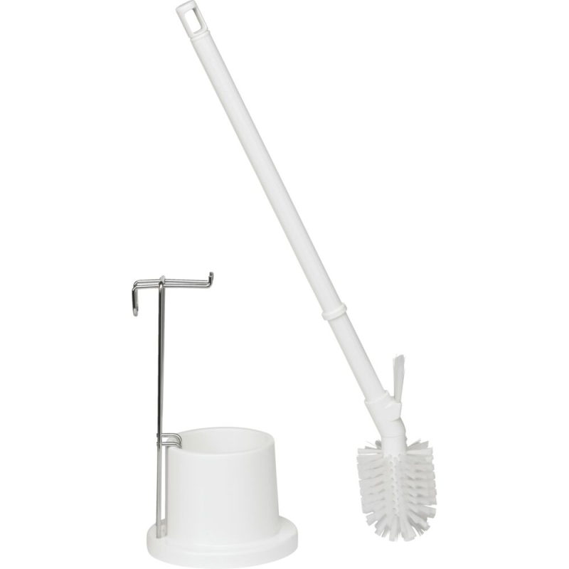 Vikan ergonomisk toiletb&oslash;rste med top b&oslash;rste hvid | Outlet