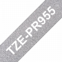 Brother-tape-TZe-PR955-24mm-hvid-paa-soelv-2