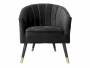 Leitmotiv-Royal-loungestol-med-velvet-stof-sort