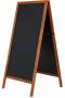 Wooden-A-skilt-115x54cm-med-sorte-staaltavler-og-ramme-i-moerk-boegetrae