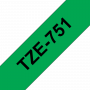 brother-tape-tze751-24mm-sort-paa-groen